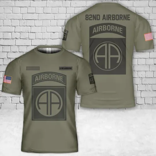 Custom Name US Army 82nd Airborne 3D T-Shirt
