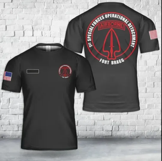 Custom Name US Army 1st Special Forces Operational Detachment AOP 3D T-Shirt