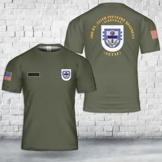 Custom Name US Army 3rd Bn 325th Infantry Regiment SETAF T-Shirt 3D