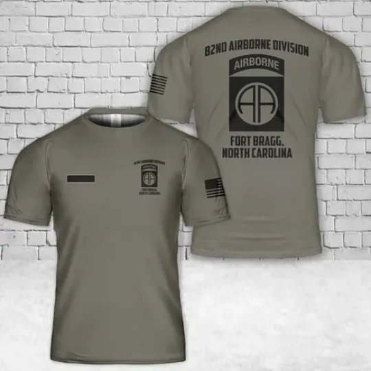 Custom Name US Army 82nd Airborne Division Veteran T-Shirt 3D