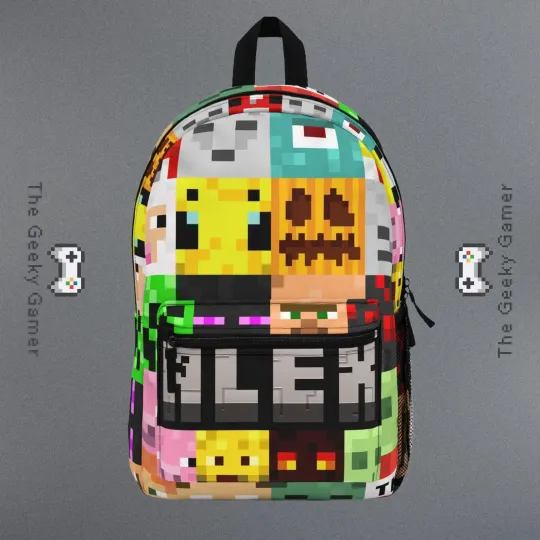 Personalized Gamer Backpack | Personalized Creeper Backpack | Gamer Gift | Gift
