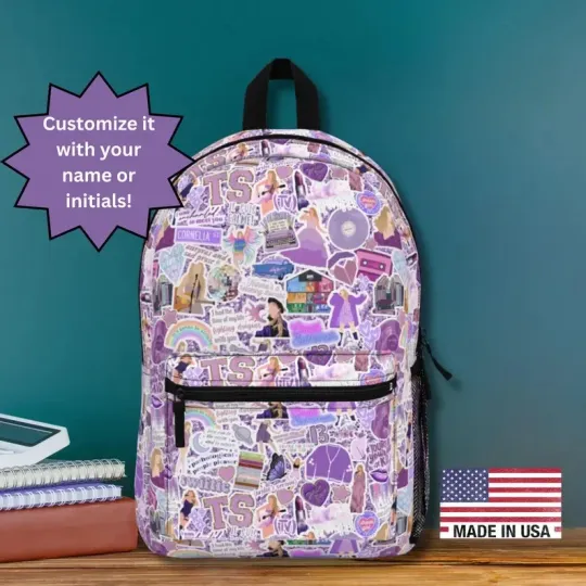 Purple Pop Collage Backpack - Personalized Fan-Inspired School Bag