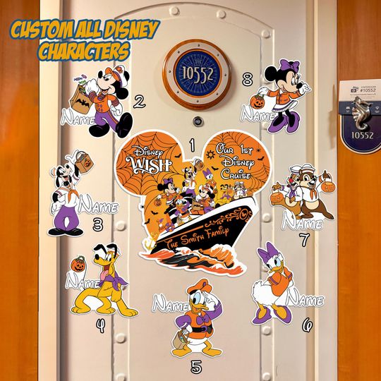 Personalized Mickey & Friends Cruise Halloween Magnet, Custom Halloween On The High Seas 2025 Magnet, Disney Cruise Door, Home Magnet Gift
