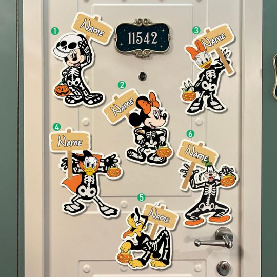 Personalized All Characters Disney Halloween Cruise Magnet, Disney Skeleton Halloween Magnet, Halloween on the High Seas 2025 Magnet
