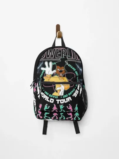 Powerline Style Backpack, Retro Cartoon Music Fan Bag for School