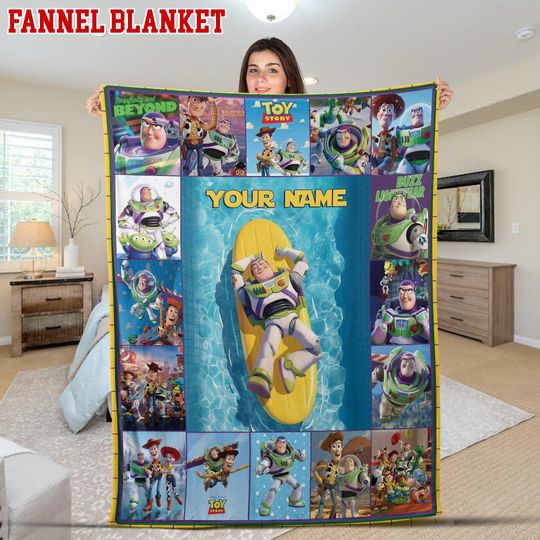 Personalized Disney Toy Story Buzz Lightyear Blanket, Toy Story Fleece Blanket, Toy Story Magic Kingdom