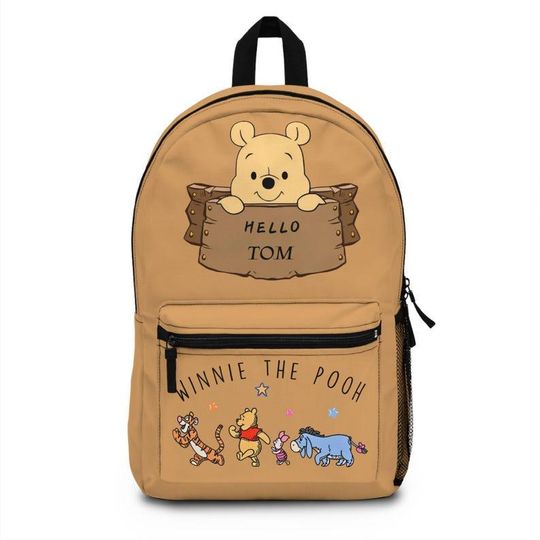 Custom Retro Winnie The Pooh Backpack, Pooh School Bag, Disney Pooh Bear Bag