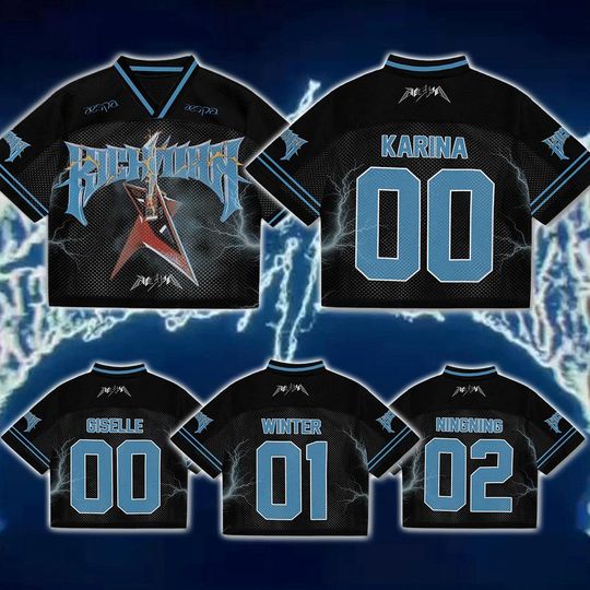 Aespa The 6th Mini Album Rich Man Footbal Jersey Mesh, Aespa I Am Enough As I Am I Am A Rich Man Jersey, Aespa Kpop Member Winter Ningning