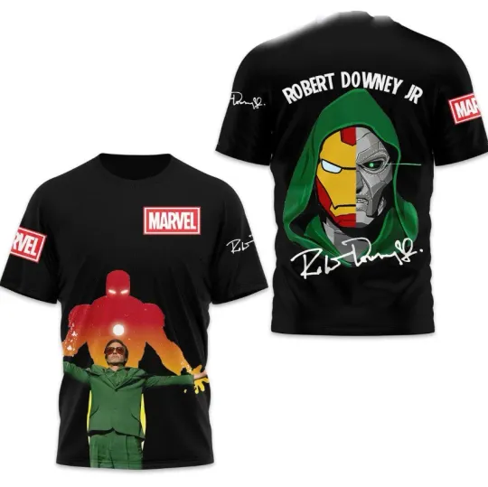 Marvel Robert Downey Jr. Doctor Dooom Iron Man AOP 3D T-Shirt