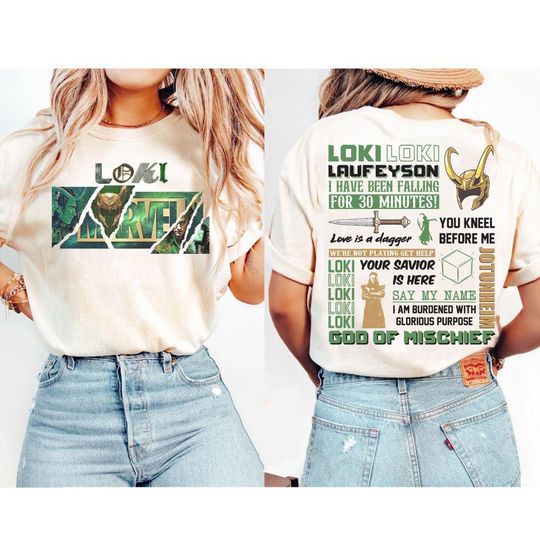 Vintage Loki Laufeyson God of Mischief T-Shirt, Tom Hiddleston Marvel Comic Disney Hollywood Studio Tee