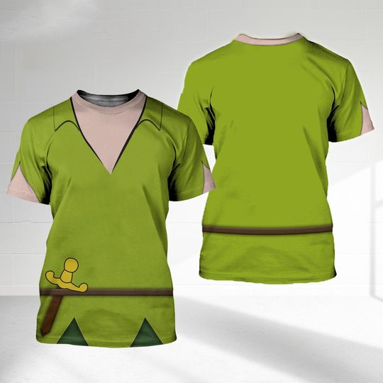 Peter Pan Halloween Costume For Family Group 3D Shirt, Peter Pan Jungle Prince Cosplay Tee, Magic Kingdom Character Halloween Shirt