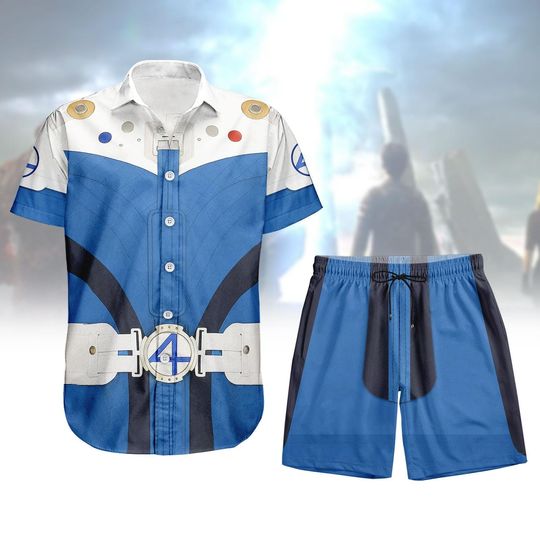 Marvel Fantastic Four Button Shirt, Disney Invisible Short For Men