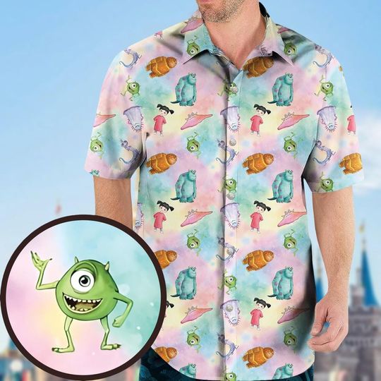 Monster Inc Hawaiian Shirt, Monster Inc Button Shirt, Monsters University Shirt, Mike And Sully Hawaii Shirt, Vacation Shirt