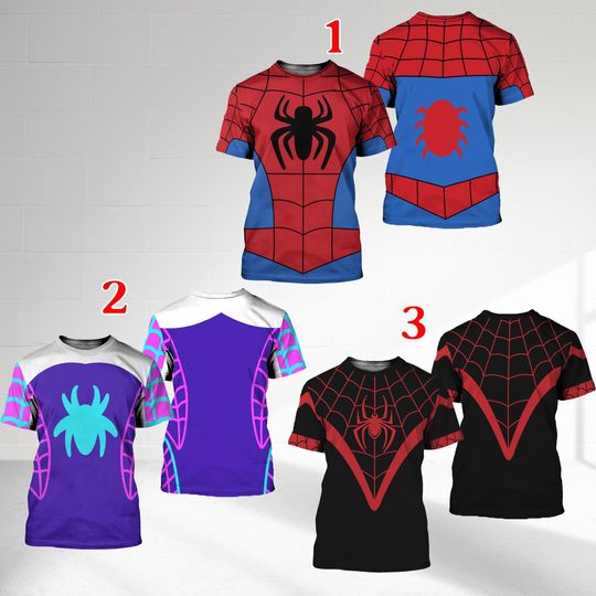 Spidey And Amazing Friends Halloween Costume 3D Shirt, Gwen Stacy Spidey Spin Superhero Cosplay Party Matching, Disney Birthday Gift For Kid