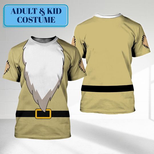 Disney Sleepy 3D Costume T-shirt, Snow White And Seven Dwarfs Halloween Costume Group Family Party Shirt, Sleepy Halloween Cosplay