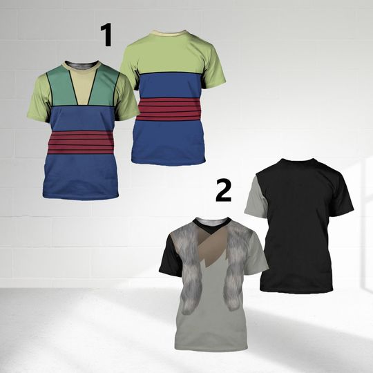 Mulan Halloween Costume 3D Shirt, Mulan Princess Cosplay Costume T-Shirt, Cartoon Movie Costume 3D Sweatshirt , All Over Print Outfit