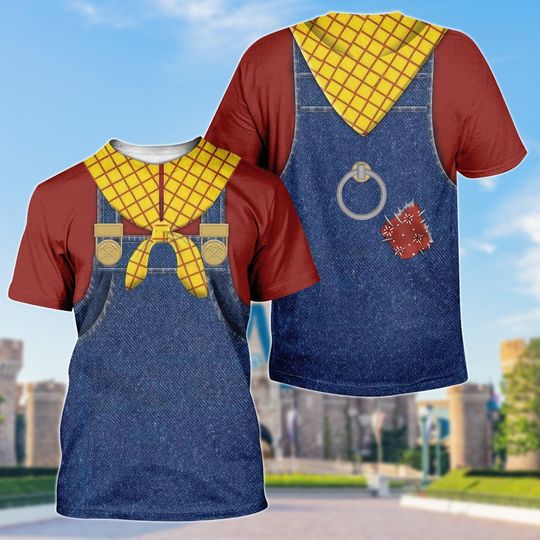 Woody Toy Story Costume 3D Tshirt, Toy Story Cowboy Shirt, Pixar Cosplay 3D Shirt, Halloween Cosplay 3D Gift, Gift For Halloween