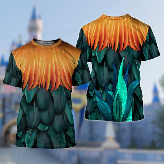 Hei Hei Rooster Costume 3D Matching T-Shirt, Moana Movie Halloween Costume Tee, Hei Hei Chicken Cosplay All Over Print, Rooster Shirt