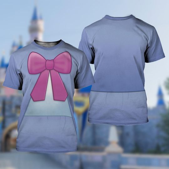 Blue Fairy Godmother Women 3D T-Shirt, Cinde Halloween Costume For Family Group T Shirt, Magic Princess Godmother Cosplay