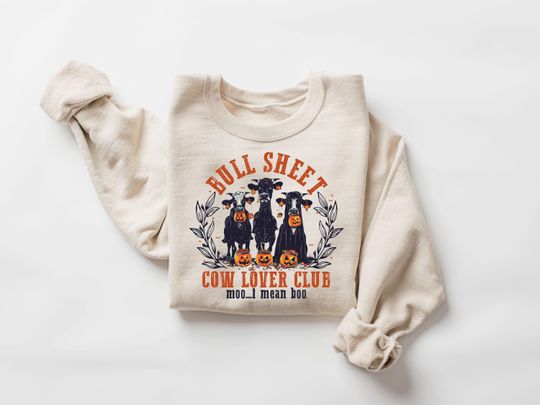 Bull Sheet Halloween Sweatshirt, Spooky Sweatshirt, Skeletons Pumpkin Sweatshirt, Trick or Treat