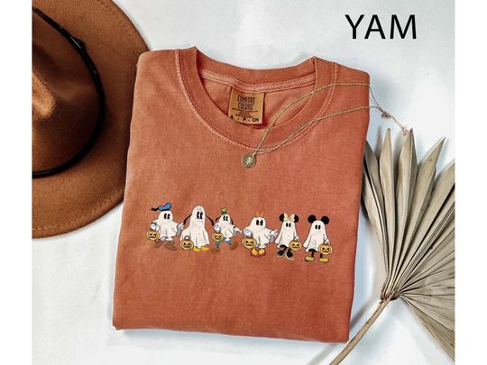Disney Mickey Friends Halloween Comfort Colors Shirt, Mickey and Friends Ghost Shirt, Retro Mickey Spooky Sweatshirt, Disney Halloween Tees