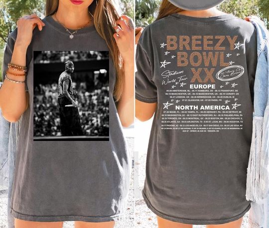 Chris Brown t-shirt,  Breezy Bowl t-Shirt, Chris Brown Breezy Bowl XX Tour Shirt