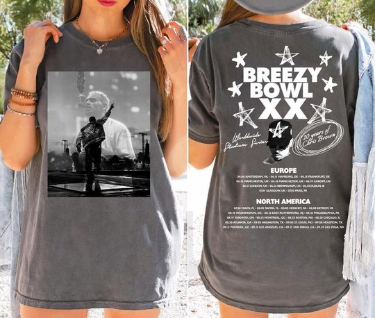 Chris Brown t-shirt,  Breezy Bowl t-Shirt, Chris Brown Breezy Bowl XX Tour Shirt