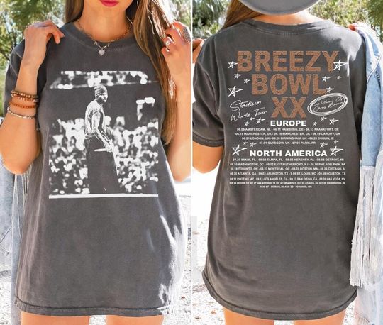 Chris Brown Breezy Bowl XX Tour Shirt, Vintage Chris Brown Shirt