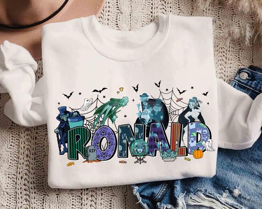 Personalized Haunted Mansion Halloween Shirt, Disney Hitchhiking Ghosts Custom Name Shirt, Spooky Season Shirt, Disney Halloween Trip Shirt