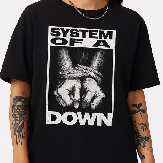 SYSTEM OF DOWN Protest Shirt  Tied Hands Graphic Tee
