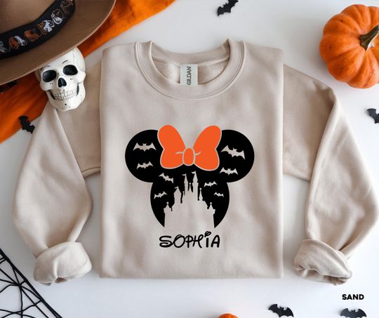 Custom Disney Halloween Sweatshirt, Disney Minnie Shirt, Disney Mom Sweatshirt, Disney Halloween Shirt, Halloween Gift, Gift for Her