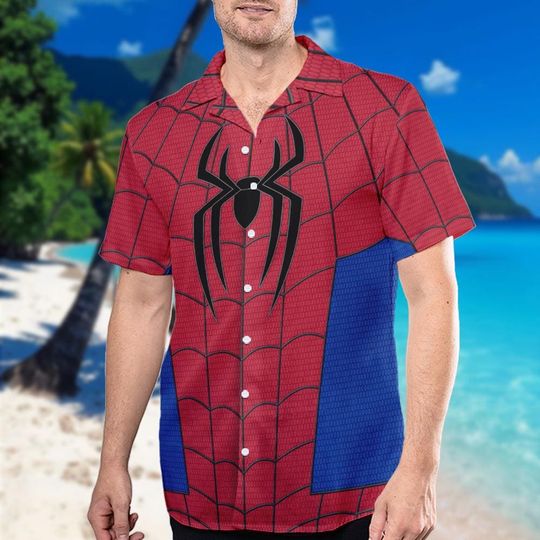 Marvel Spider-Man New Suit Hawaiian Shirt, Spider Man Inspired Suit Cosplay Hawaii Shirt, Spider Man Brand New Day All Over Print Button Up