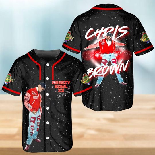 Breezy Bowl XX Tour Jersey Shirt, Chris Brown Baseball Jersey