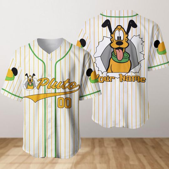 Pluto Dog Baseball Jersey, Custom Pluto Baseball Shirt, Disney Movie Cartoon Jersey