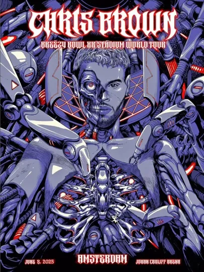Chris Brown Breezy Bowl XX Tour June 8th 2025 Poster