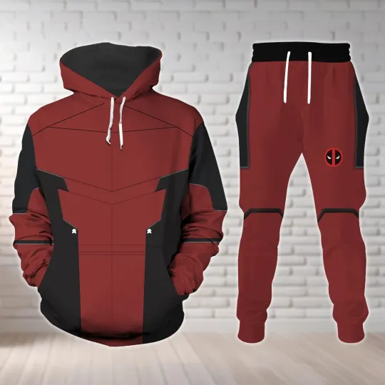 Deadpool Hoodie, Men Joggers, Wade Wilson Cosplay Costume, Superhero Costume,