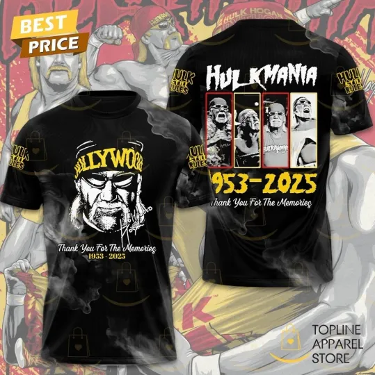 Hulk Hogan 1953-2025 Thank You Signature 3D T-Shirt, Gift for Fan
