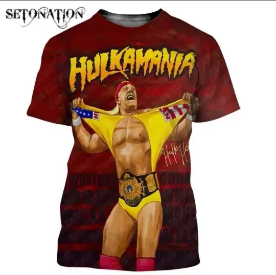 HULK HOGAN 3D Printed Polyester T-shirt , Gift for Fan