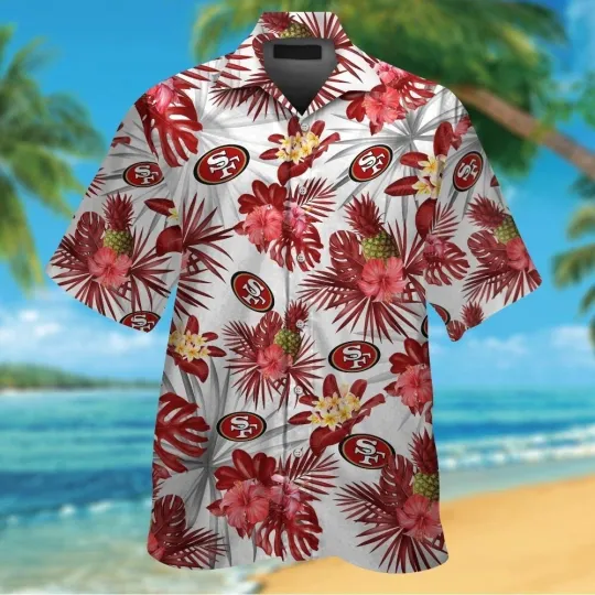 San Francisco Football Team SF 49erss Hawaiian Shirt Button Down