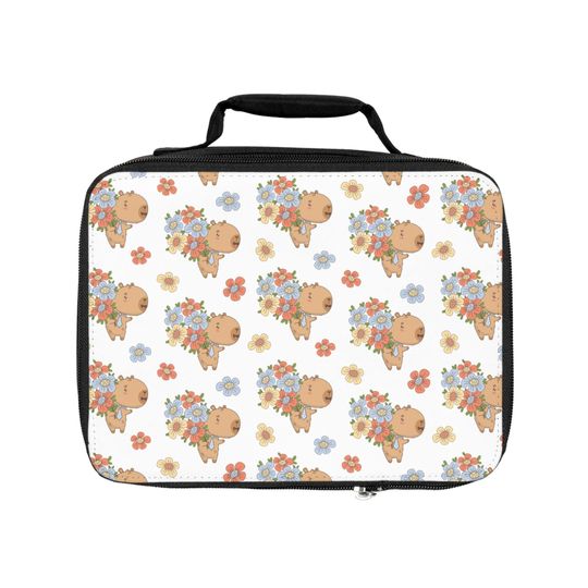 Cute Capybara Lunch Bag - Insulated Lunch Tote for Kids, Animal, Picnic Bag