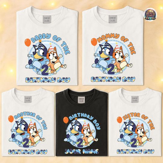 BlueyDad Birthday Shirt, BlueyDad Movie Characters Shirt, Family Matching Shirt