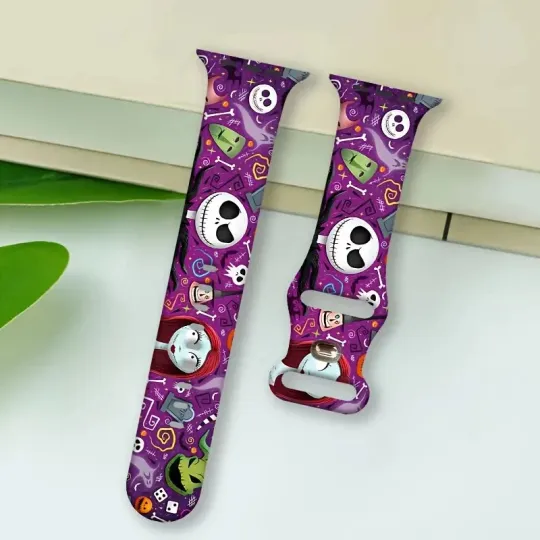 Jack Skellington Sally Apple Watch Band, Nightmare Before Christmas Cartoon Strap, Disney Watch Band