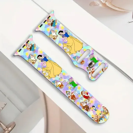 Snow White Apple Watch Band, Disney Cartoon Strap, Seven Dwarfs Watch Band
