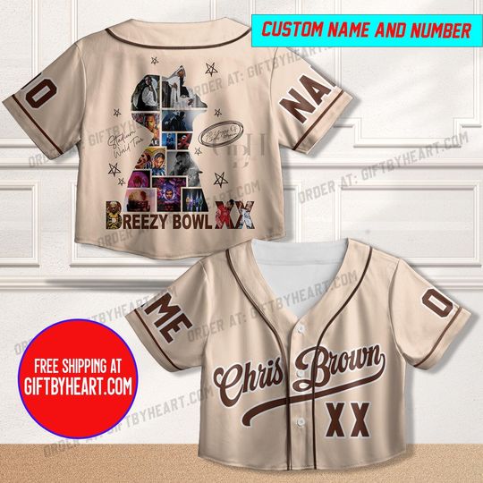 Chris Brown Crop Top Baseball Jersey, Chris Brown Tour Jersey, Breezy Bowl XX 2025 Shirt, Chris Brown Shirt, Breezy Bowl Tee