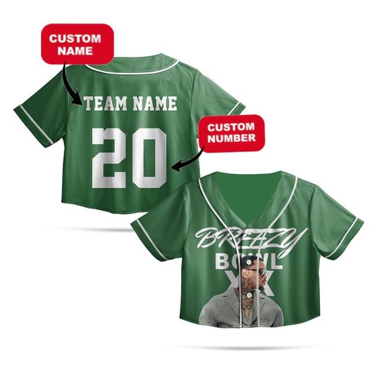Personalized Chris Brown 2025 Crop top Baseball Jersey, Breezy Bowl XX Concert 2025, Chris Brown Merch,Country Music