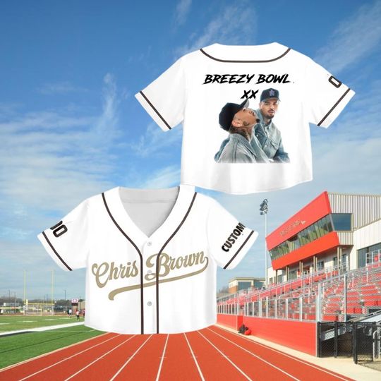 Chris Brown 2025 Crop top Football Jersey Full Mesh, Breezy Bowl XX Concert 2025, Chris Brown Merch,Country Music