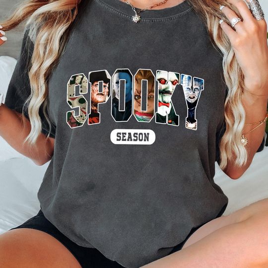 Vintage Spooky Season Varsity Shirt, Horror Halloween T-Shirt, Horror Movie T-Shirt, Chucky Horror T-Shirt