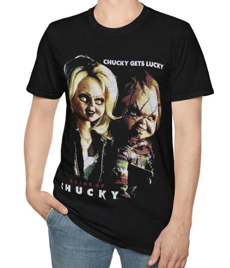 Chucky Gets Lucky Halloween T-Shirt, Unisex Horror & Funny Movie Tee, Costume Party Trick or Treat Shirt