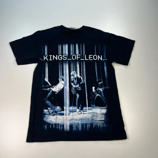 Kings Of Leon Tour Graphic Shirt Adult Small Black Crew Neck Music Rock Casual