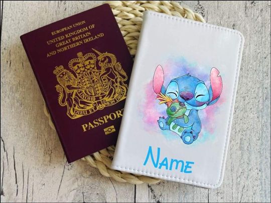 Stitch inspired Personalised Passport cover with any name
